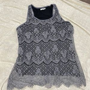 Lace overlay tank